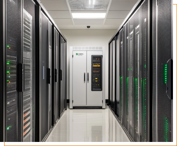 High-tech data center with energy storage solutions ensuring reliable and efficient power management